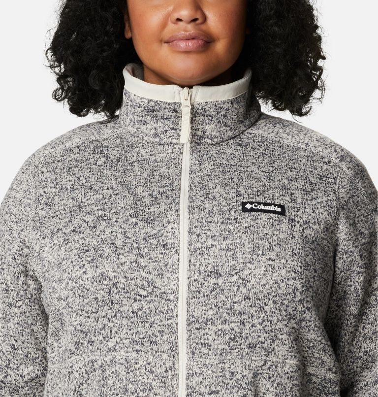 Women's Columbia Sweater Weather Full Zip Fleece Jackets Grey | Plus Size CA-OC5A3